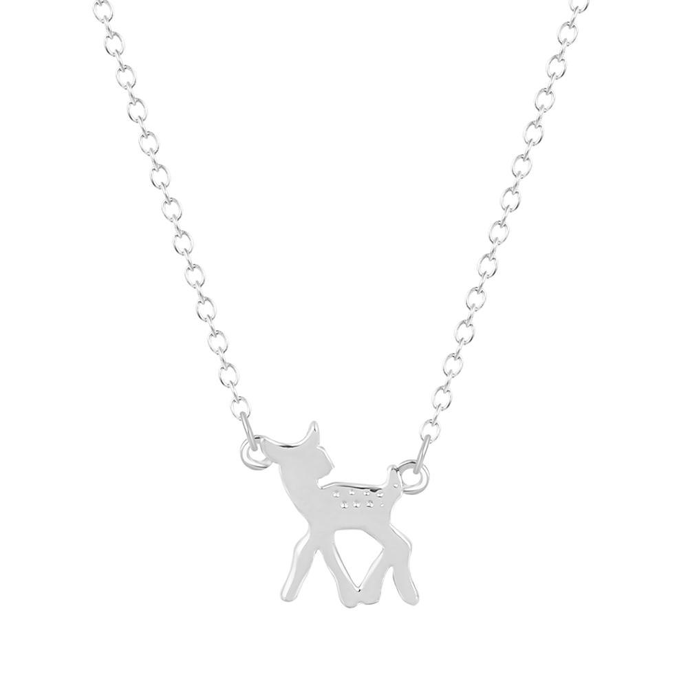 10pcs Fashion Simple Antler Deer Necklace Reindeer Horn Stag Necklaces Cute Bambi Necklace Woodland Fawn Necklaces