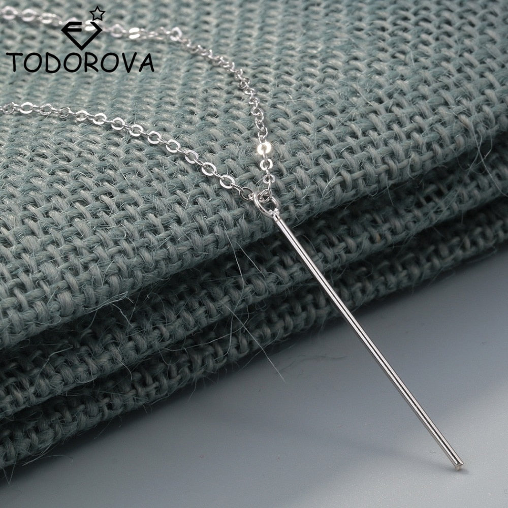 2020 New Simple Chain Choker Necklace Charm Long Bar Necklaces & Pendants for Women Chokers Girls Gift