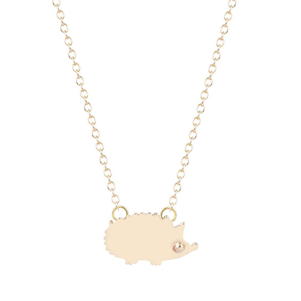 Cute Unique Hedgehog Necklaces Pendants Vintage Jewelry Simple Cartoon Animal Necklaces for Women Long Chain Necklace