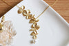 Orchid Flower with Simulated Pearl Necklace Pendant Charm Long Chain Collars Necklace for Women Chic Party Gift Jewelry