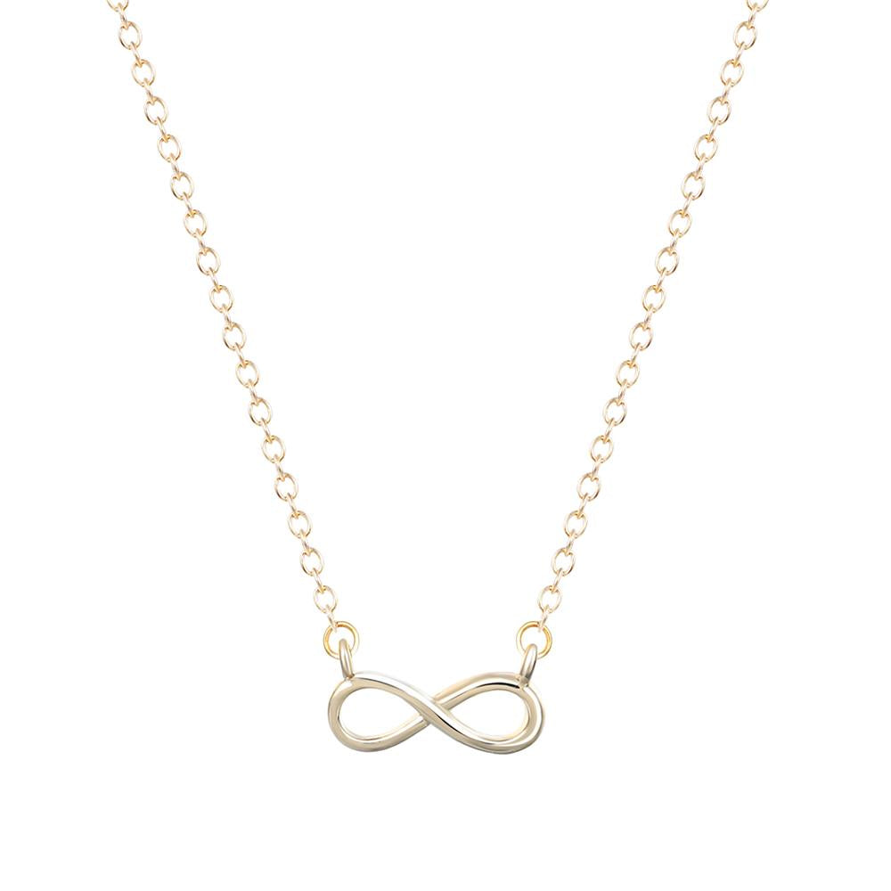 Simple Silver Gold Women Girl Gift Fashion Jewelry 8 Infinity Friends Pendant Necklace Best Friends Forever Love