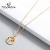 Todorova Small Circle Round Volleyball Pendant Necklace for Women Men Jewelry Sport Charm Volley Ball Sports Fan Gifts
