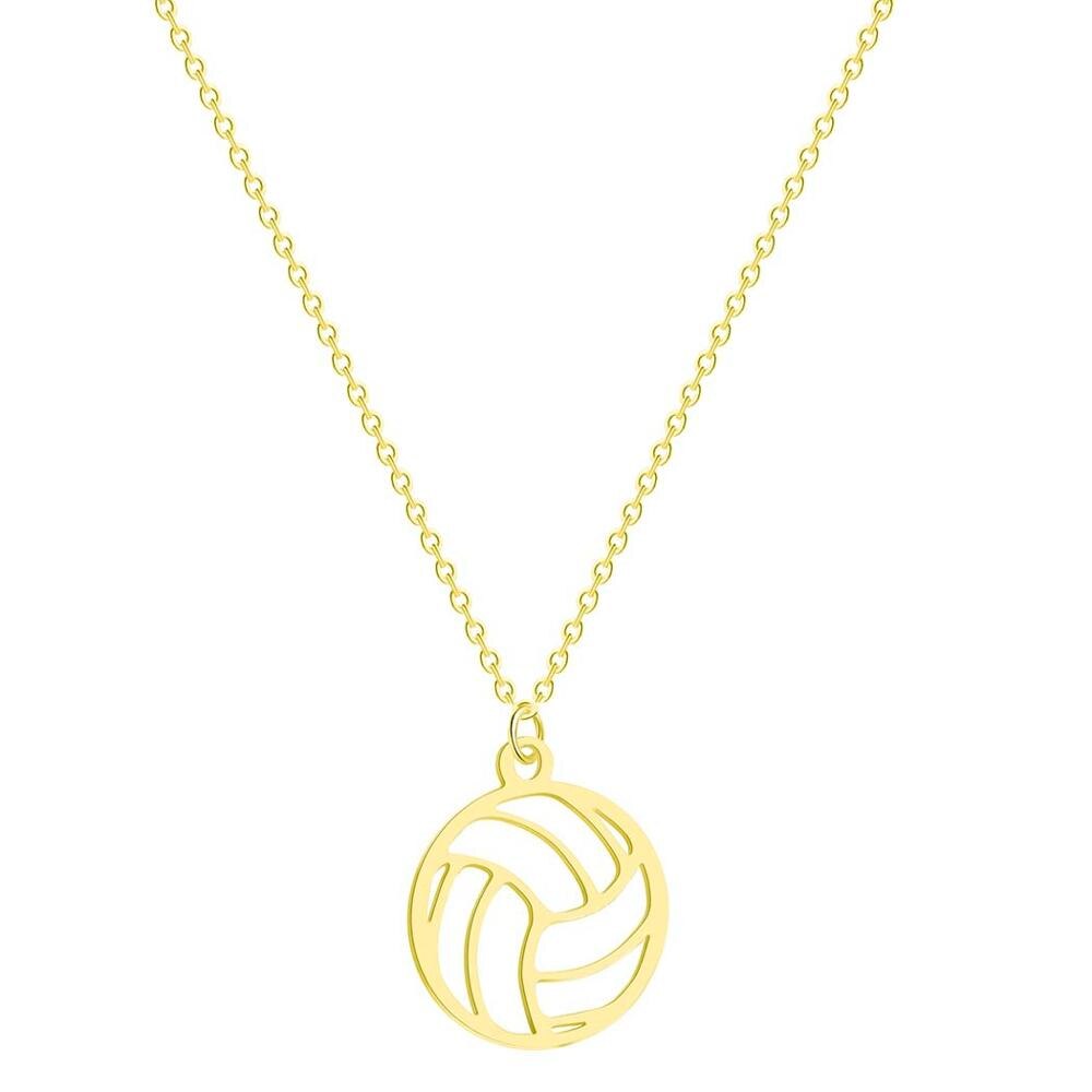 Todorova Small Circle Round Volleyball Pendant Necklace for Women Men Jewelry Sport Charm Volley Ball Sports Fan Gifts