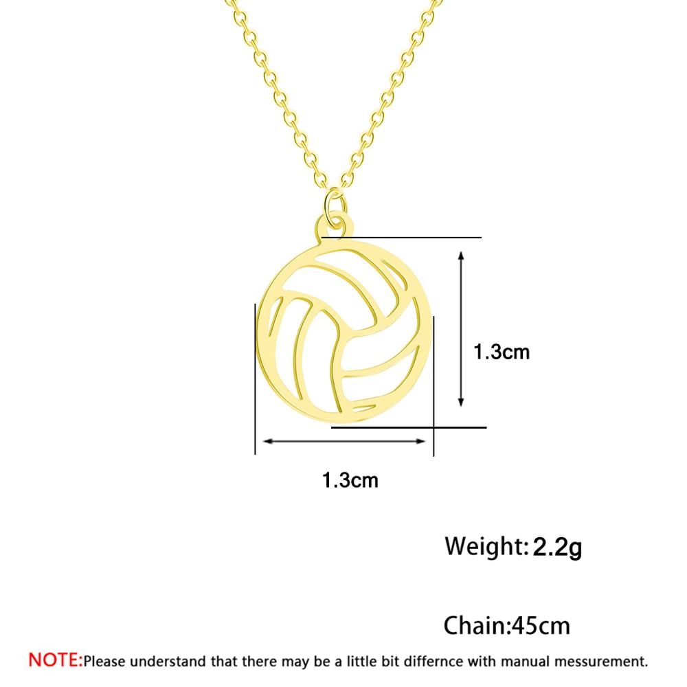 Todorova Small Circle Round Volleyball Pendant Necklace for Women Men Jewelry Sport Charm Volley Ball Sports Fan Gifts