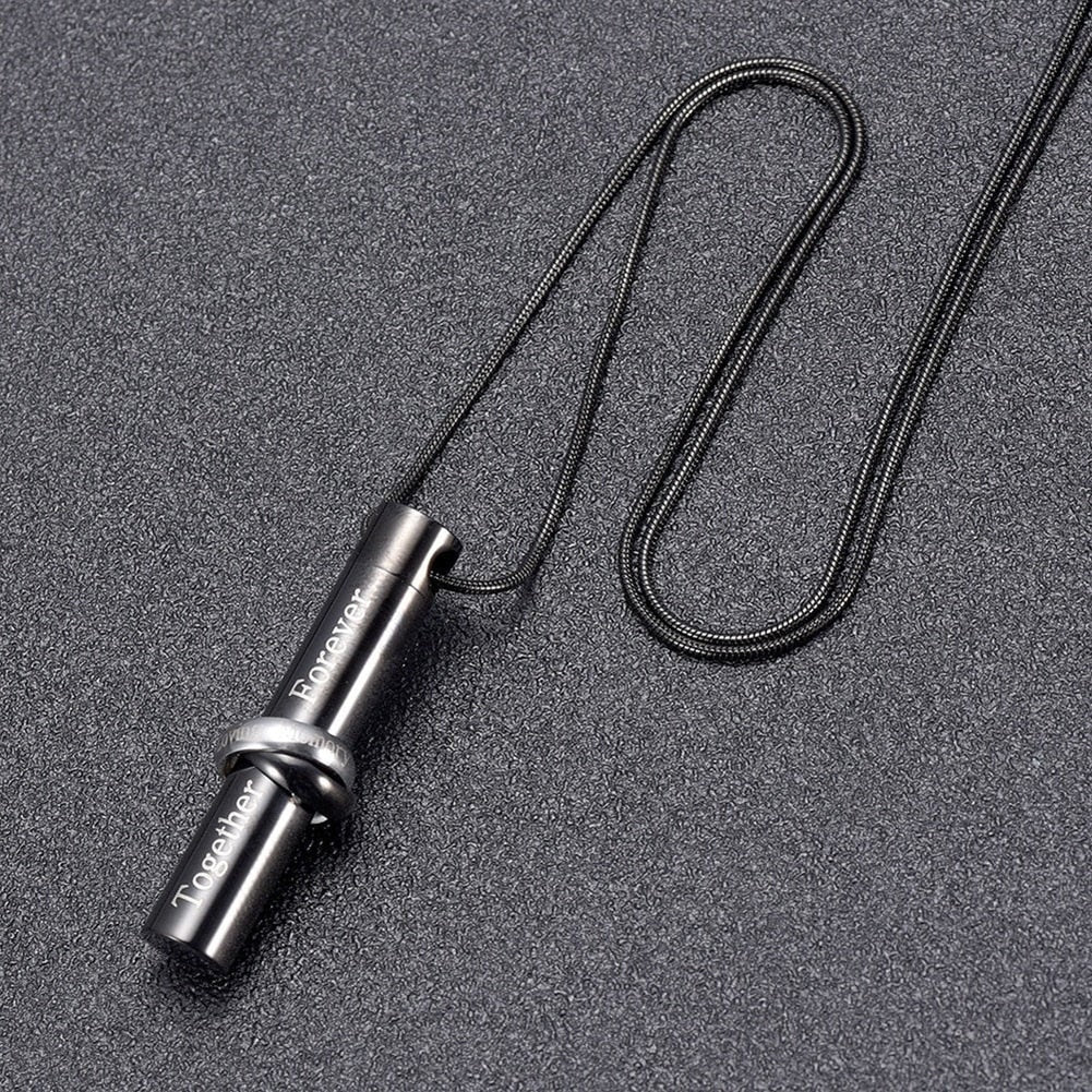 Together Forever Stainless Steel Cylinder Pendant Cremation Urn Memorial Keepsake Necklace For Pet/Human Ashes Jewelry Dropship