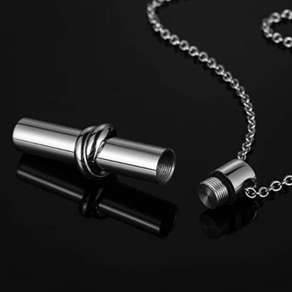 Together Forever Stainless Steel Cylinder Pendant Cremation Urn Memorial Keepsake Necklace For Pet/Human Ashes Jewelry Dropship