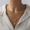 Toggle Clasp Letter Initial Necklace For Women Capital A-Z Alphabet Gold Color Necklaces Thick OT Buckle Choker Hip-Hop Jewelry