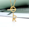 Toggle Clasp Letter Initial Necklace For Women Capital A-Z Alphabet Gold Color Necklaces Thick OT Buckle Choker Hip-Hop Jewelry