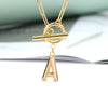 Toggle Clasp Letter Initial Necklace For Women Capital A-Z Alphabet Gold Color Necklaces Thick OT Buckle Choker Hip-Hop Jewelry