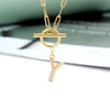 Toggle Clasp Letter Initial Necklace For Women Capital A-Z Alphabet Gold Color Necklaces Thick OT Buckle Choker Hip-Hop Jewelry
