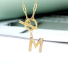 Toggle Clasp Letter Initial Necklace For Women Capital A-Z Alphabet Gold Color Necklaces Thick OT Buckle Choker Hip-Hop Jewelry