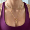 Toggle Clasp Letter Initial Necklace For Women Capital A-Z Alphabet Gold Color Necklaces Thick OT Buckle Choker Hip-Hop Jewelry