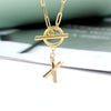 Toggle Clasp Letter Initial Necklace For Women Capital A-Z Alphabet Gold Color Necklaces Thick OT Buckle Choker Hip-Hop Jewelry