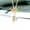 Toggle Clasp Letter Initial Necklace For Women Capital A-Z Alphabet Gold Color Necklaces Thick OT Buckle Choker Hip-Hop Jewelry