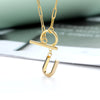 Toggle Clasp Letter Initial Necklace For Women Capital A-Z Alphabet Gold Color Necklaces Thick OT Buckle Choker Hip-Hop Jewelry