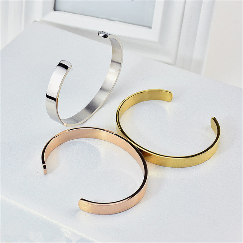 Top Brand Fine Jewelry Vintage C Shape Bracelets & Bangles For Woman Man Stainless Steel Cuff Bracelet On The Arm High Quality