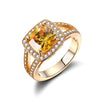 Top Brand Hot Sale Natural Citrine Rings For Women 925 Silver Indian Jewelry Fashion Gemstone Ring Wedding Party Gift Wholesale