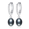 Top Quality 100% Natural Pearl Water Drop Earrings Fashion Elegant Party Zirconia Silver 925 Jewelry Women's gift