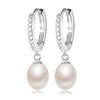 Top Quality 100% Natural Pearl Water Drop Earrings Fashion Elegant Party Zirconia Silver 925 Jewelry Women's gift