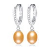 Top Quality 100% Natural Pearl Water Drop Earrings Fashion Elegant Party Zirconia Silver 925 Jewelry Women's gift