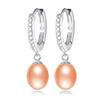 Top Quality 100% Natural Pearl Water Drop Earrings Fashion Elegant Party Zirconia Silver 925 Jewelry Women's gift