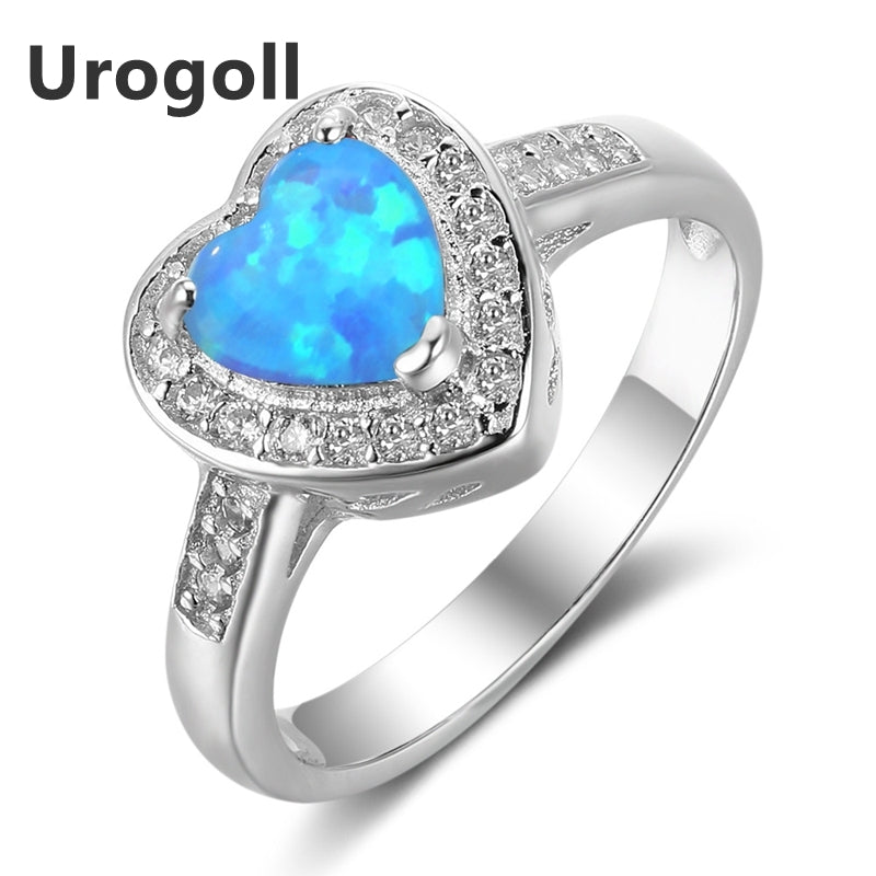 Top Quality 925 Sterling Silver Fine Jewelry Heart Opal Rings For Women Luxury Engagement Wedding Jewelry Gifts