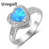 Top Quality 925 Sterling Silver Fine Jewelry Heart Opal Rings For Women Luxury Engagement Wedding Jewelry Gifts