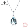 Top Quality 925 Sterling Silver Necklace Solid Garnet Topaz Crystal Stone Pendant with Chain Wedding Party Fine Jewelry Women