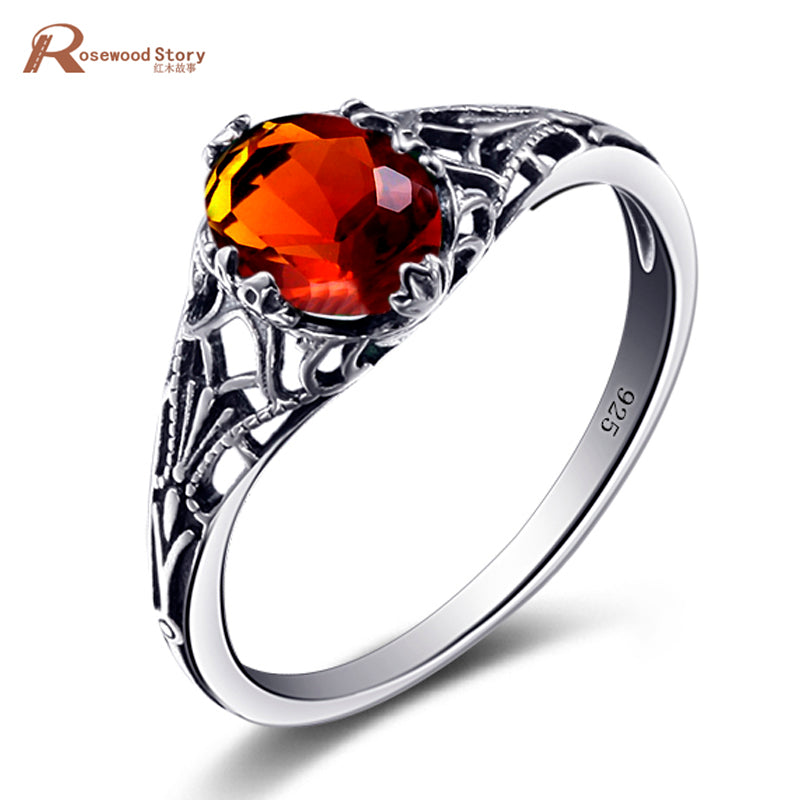 Top Quality 925 Sterling Silver Rings for Women Handmade Spinner Brown Stone Amber Wedding Jewelry Toe Rings Custom Wholesale