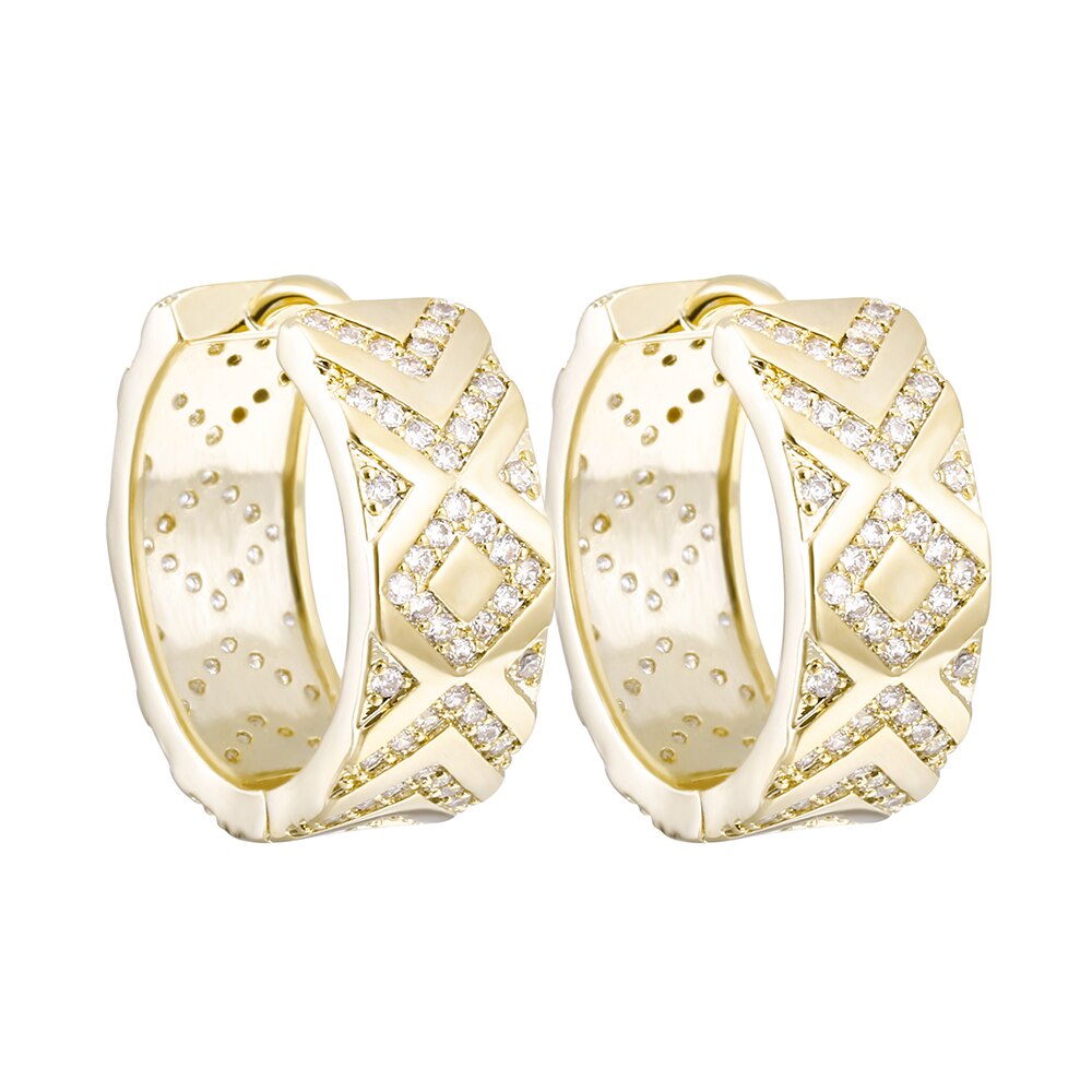 CZ Hoop Earrings for Woman Brand Micro Paved Rainbow Crystal Female Jewelry Accessories Jewelry Buckle