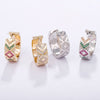 CZ Hoop Earrings for Woman Brand Micro Paved Rainbow Crystal Female Jewelry Accessories Jewelry Buckle