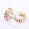 CZ Hoop Earrings for Woman Brand Micro Paved Rainbow Crystal Female Jewelry Accessories Jewelry Buckle