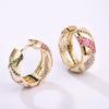 CZ Hoop Earrings for Woman Dazzling Micro Paved Rainbow Rhinestone Female Earring Accessory Quality Jewelry