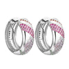 CZ Hoop Earrings for Woman Dazzling Micro Paved Rainbow Rhinestone Female Earring Accessory Quality Jewelry