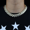 Iced Out ice Hip Hop ice Men Boy Jewelry 2021 Heavy Chunky Rectangle CZ 19mm Cuban Chain Necklace
