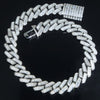 Iced Out ice Hip Hop ice Men Boy Jewelry 2021 Heavy Chunky Rectangle CZ 19mm Cuban Chain Necklace