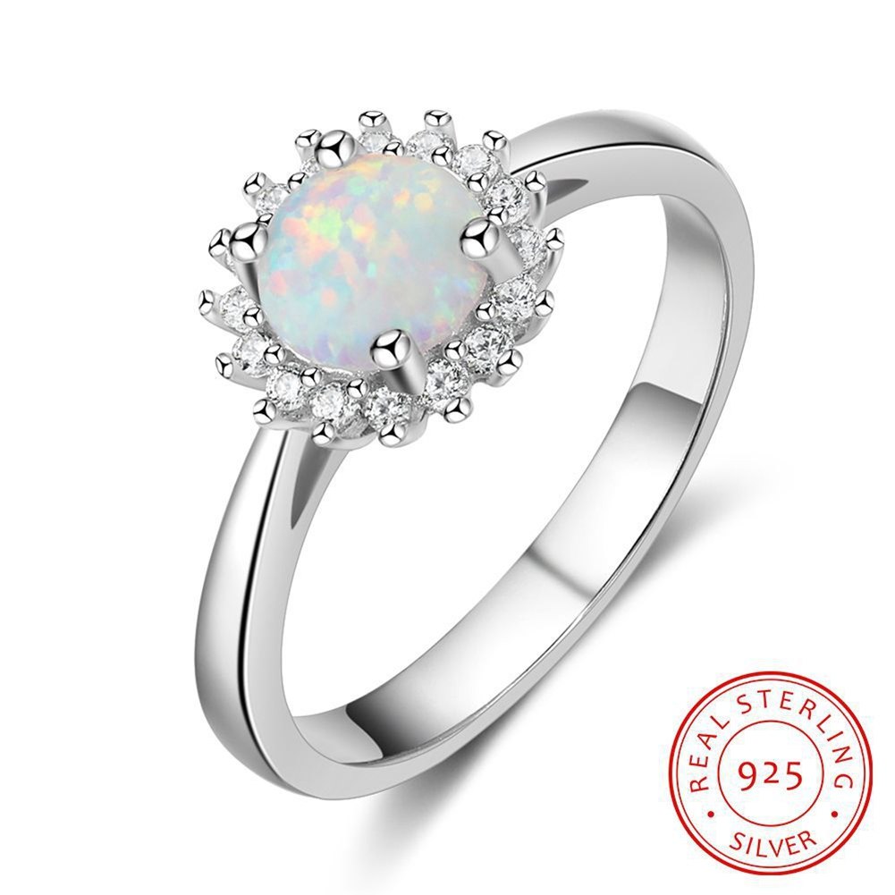 Top Quality Silver 925 Jewelry Rings For Women Engagement Wedding Ring AAA Zirconia & Opal Ring Fine Jewelry Gifts