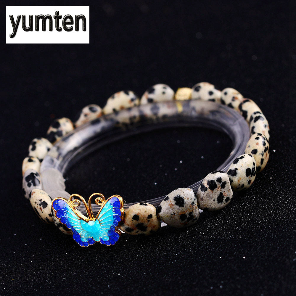 Top Quality Spotted Stone Crystal 925 Sterling Silver Charm Bead Fit Bracelets For Women European Style Jewelery Christmas Gift