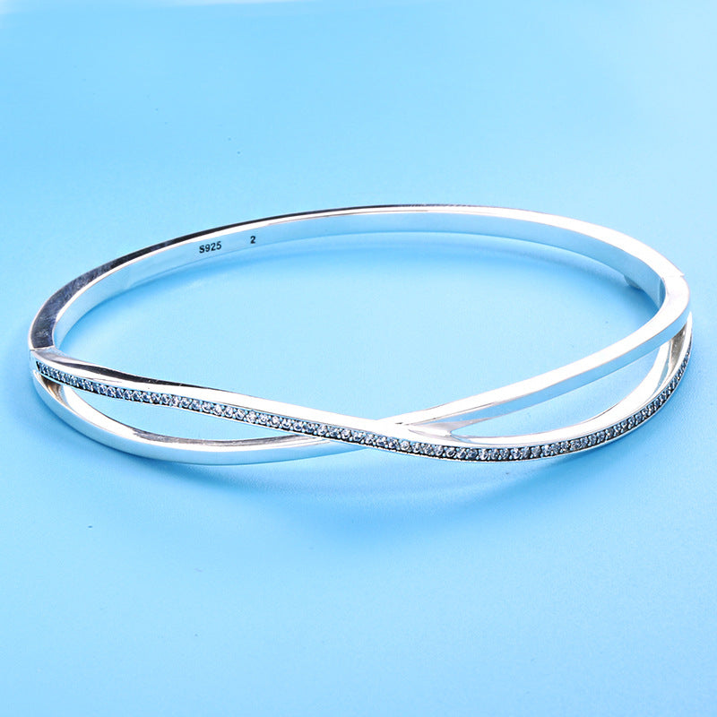 Top Quality Starry Galaxy Entwined With Cubic Zirconia pandora Bracelet Fit Women Bead Charm 100% 925 Sterling Silver Jewelry