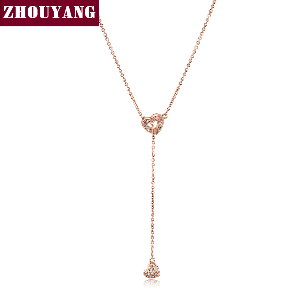 ZYN159-Heart-Linked-To-Heart-18K-Rose-Gold-Plated-Fashion-Pendant-Jewelry-Made-with-Austria-Crystal