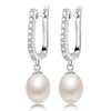 Top Sale 100% natural pearl earrings,fashion925 sterling silver jewelry Women Dangle Drop Earrings for Wedding Party 5color gift