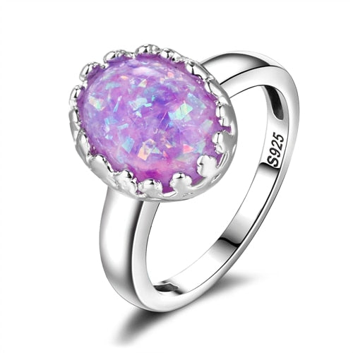 Top Sale 2020 Oval Copal Rings For Women Silver 925 Ring Women's Party Ring Fashion Wedding Jewelry Drops Full Size 6-10