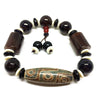 Top Selling Elastic Agate Bracelet Nine Eyes Dzi Beads Amulet with Black Agate Stone High Quality Tibetan Dzi Beads Bracelet