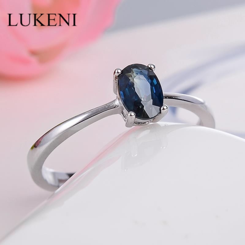 Top level sapphire stone Rings s925 sterling silver simple fine Jewelry for women Natural blue gemstone