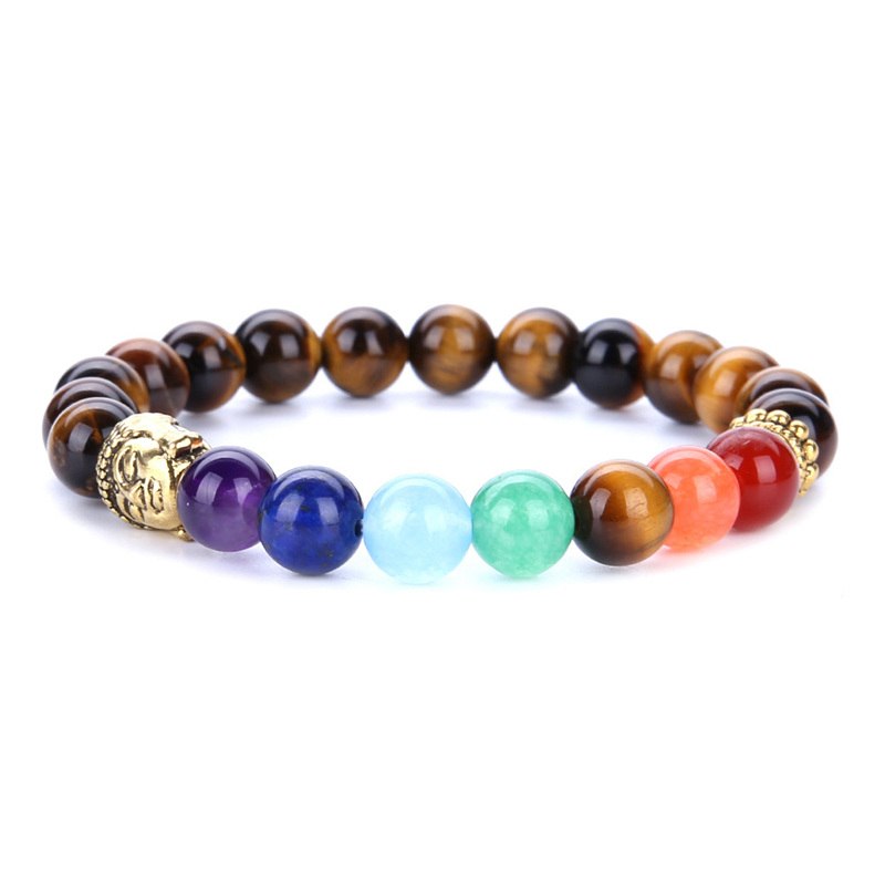 TopGoods 7 Chakra Energy Stone Bracelet Men 8mm Beads Gemstone Charms Reiki Spiritual Pr Buddha Bracelets for Women Jewelry