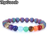 TopGoods 7 Chakra Energy Stone Bracelet Men 8mm Beads Gemstone Charms Reiki Spiritual Pr Buddha Bracelets for Women Jewelry