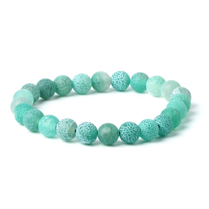 TopGoods Natural Agate Stone Bracelet Green Bead Handmade Vintage Charms Crystal Bracelet for Women Fashion Jewelry Bracelets