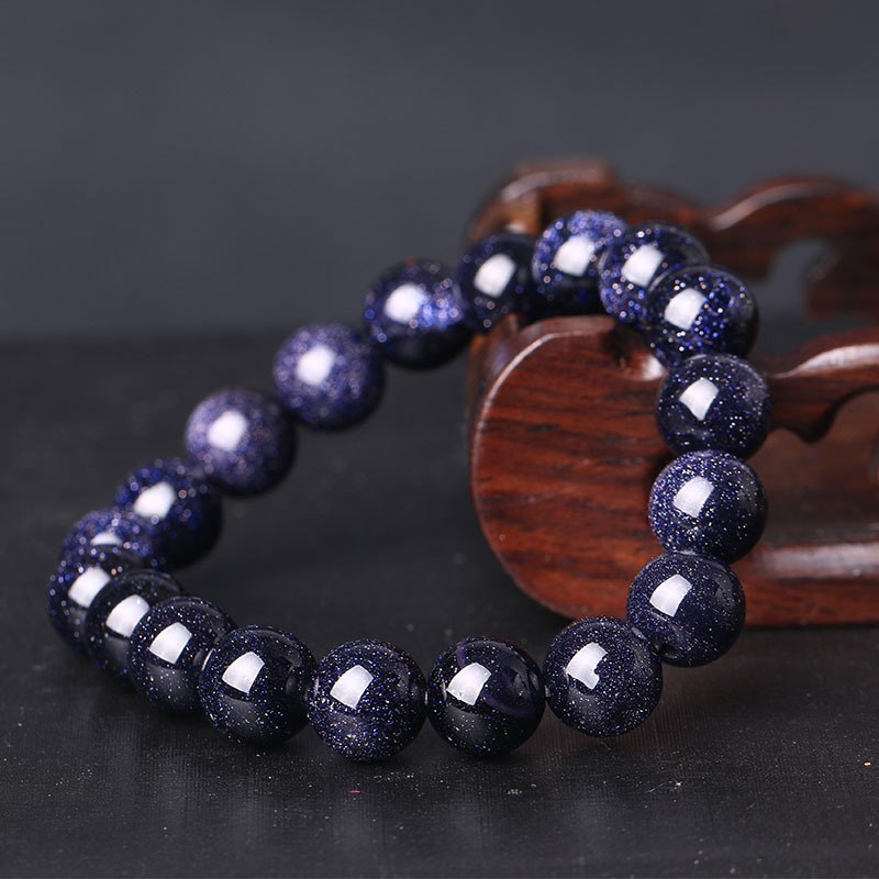 TopGoods Natural Aventurine Stone Bracelet Round Gemstone Jewelry 8mm 10mm Men's Yoga Bangles Beaded Stretch Bracelet For Women