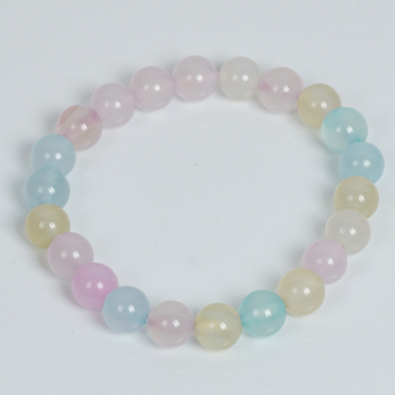 TopGoods Natural Morgan Agate Bracelet Women Stone Jewelry 8/10mm Elastic Bead Charms Bracelets Pulseira Masculina for Men