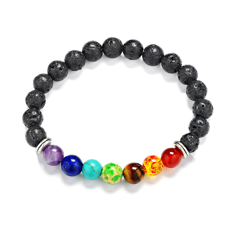 TopGoods Natural Stone 7 Chakra Bracelet Reiki Spiritual Yoga beaded Vintage Jewelry Beads Gemstone Charms Bracelets For Women